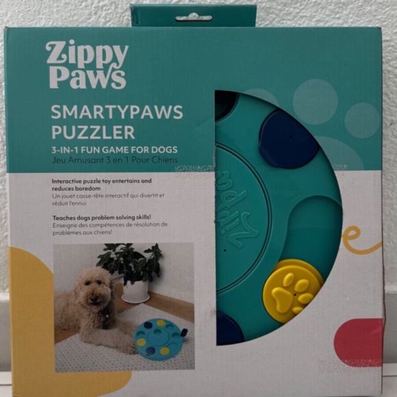 Zippy Paws- Blue SmartyPaws Puzzler 3-in1 Fun Games For Dogs - Picture 4 of 4